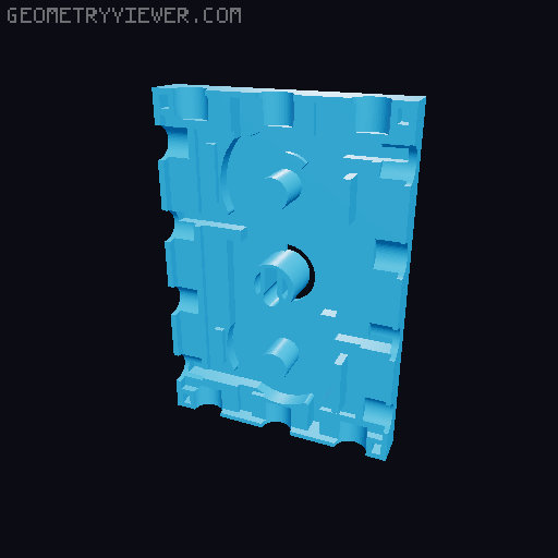 Mini Vault with Lever Tumbler Lock 3D model thumbnail