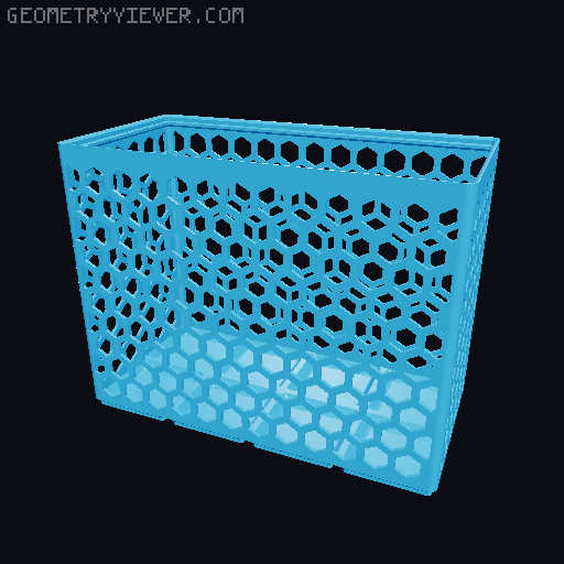 Gridfinity Hex Bins Light all sizes 3D model thumbnail