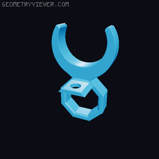 Pipe Clip for Round Bar Connector to Clamb Rods with Different Sizes 3D model thumbnail