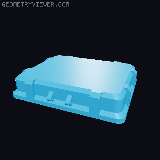 Parametric Hinged Storage Box with Snap-Fit Lid (Customizable SCAD) 3D model thumbnail