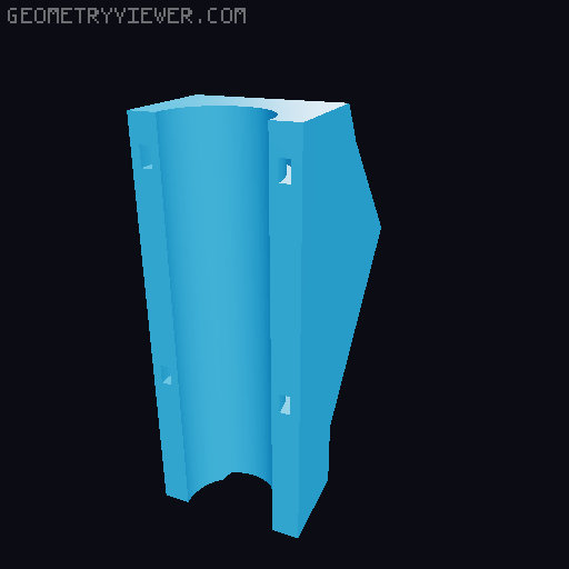 Ryobi Battery Holder to Metro shelving post 3D model thumbnail