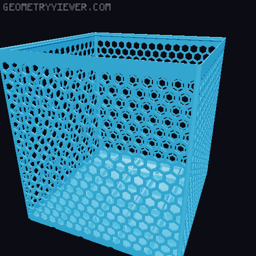 Gridfinity Hex Bins Light all sizes 3D model thumbnail