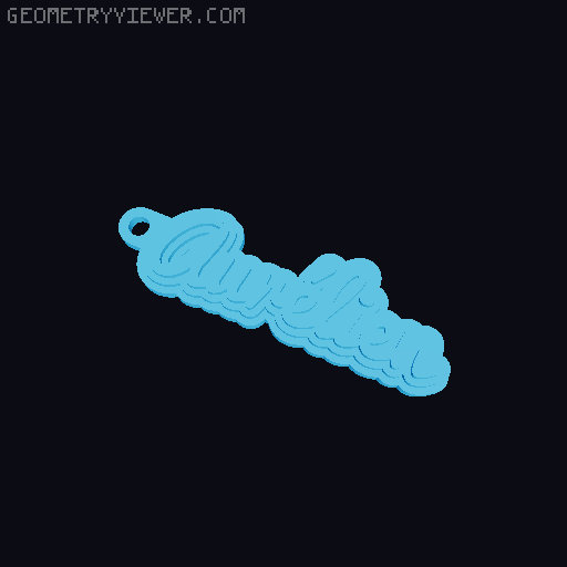 Customizable name keychain / tag 3D model thumbnail