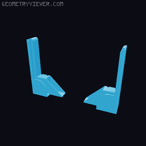 Universal Peg Board Laptop Mounting Brackets 3D model thumbnail