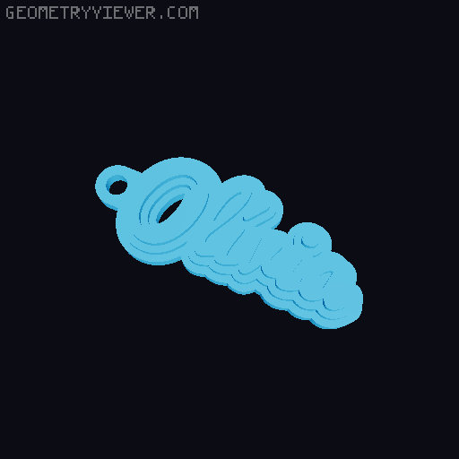 Customizable name keychain / tag 3D model thumbnail