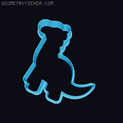 34 Dinosaur cookie cutters / cutter [Dinosaurus vykrajovátka] 3D model thumbnail
