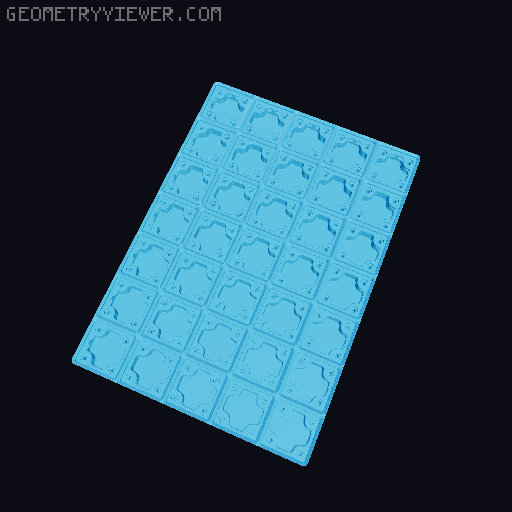 Gridfinity Stackable Modular baseplates 3D model thumbnail