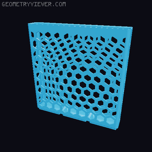 Gridfinity Hex Bins Light all sizes 3D model thumbnail
