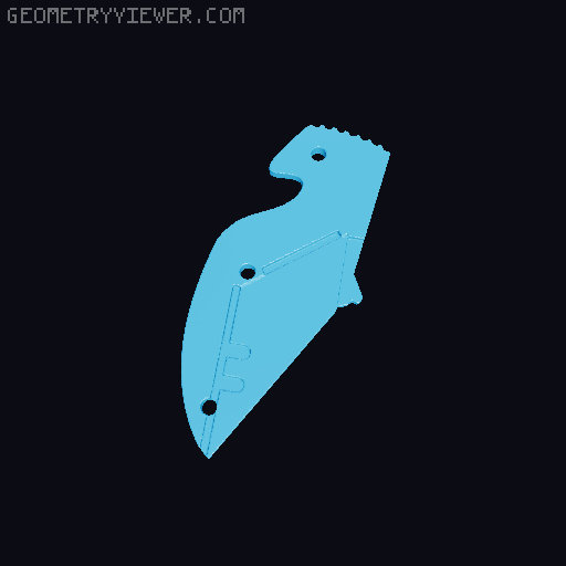 Clicky Foldable Karambit utility knife 3D model thumbnail