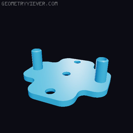 Drill guide for furniture hinge repair plate 3D model thumbnail