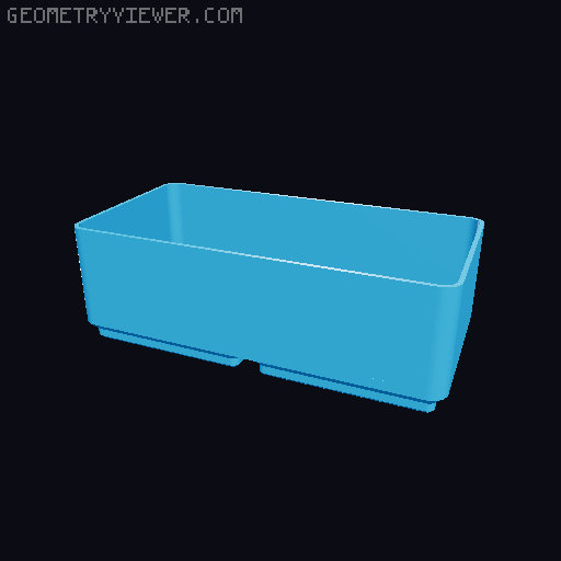 Gridfinity Refined No Lip Bins 3D model thumbnail