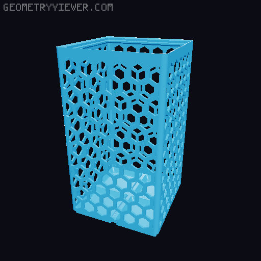 Gridfinity Hex Bins Light all sizes 3D model thumbnail