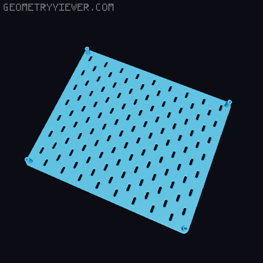 Skadis Pegboard, all sizes 80 to 360mm 3D model thumbnail