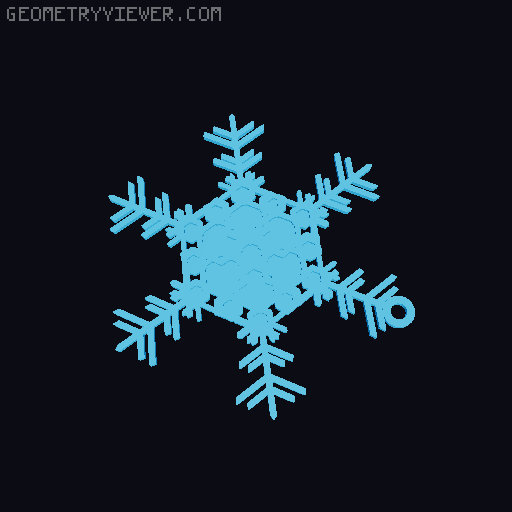 Ready to Print Snowflakes 3D model thumbnail