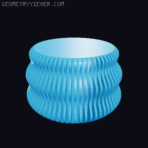 The finvase - nicely scaleable vase, also with a triplevase inside 3D model thumbnail
