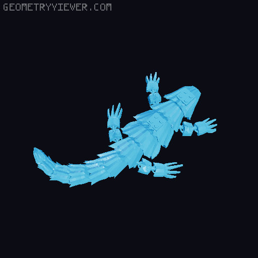 giant lego lizard v1 and v2 3D model thumbnail
