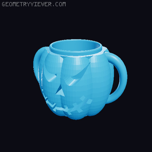 Pumpkin mug 3D model thumbnail