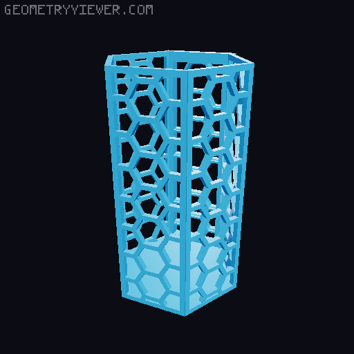 HSW hexagonal baskets v2 with full bottom 3D model thumbnail