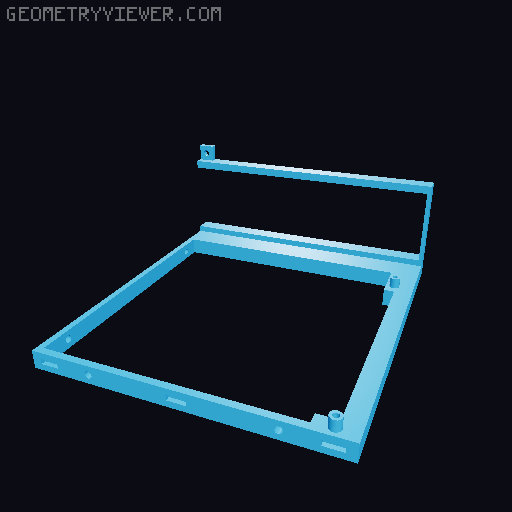 ATX basic open pc case / test bench 3D model thumbnail