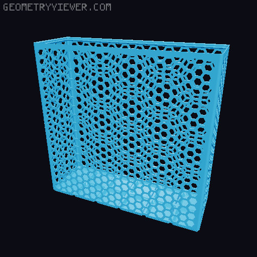 Gridfinity Hex Bins Light (rotated grid) all sizes 3D model thumbnail