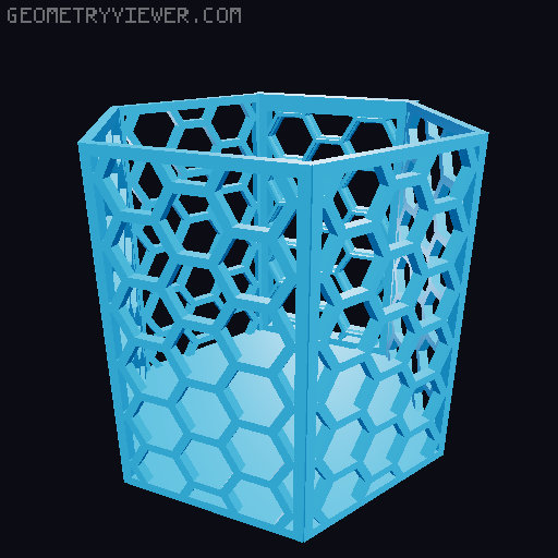 HSW hexagonal baskets v2 with full bottom 3D model thumbnail