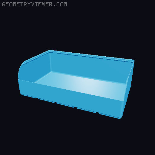 Gridfinity rouded bins collection all sizes 3D model thumbnail