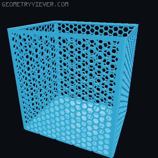 Gridfinity Hex Bins Light (rotated grid) all sizes 3D model thumbnail