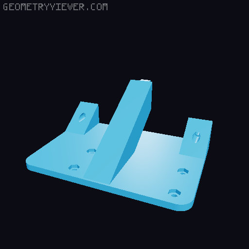 Bottle cutter plate/mount for Recreator 3D MK6 Fun Size 3D model thumbnail
