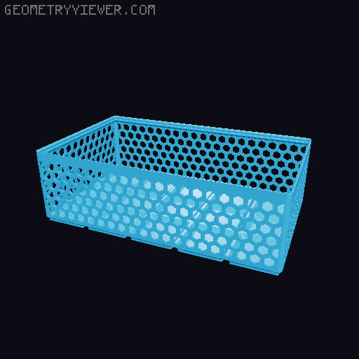 Gridfinity Hex Bins Light all sizes 3D model thumbnail