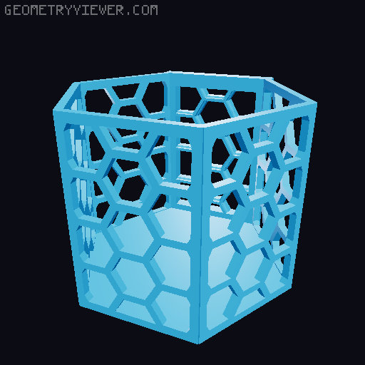 HSW hexagonal baskets v2 with full bottom 3D model thumbnail