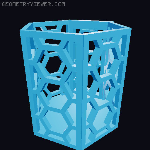 HSW hexagonal baskets v2 with full bottom 3D model thumbnail