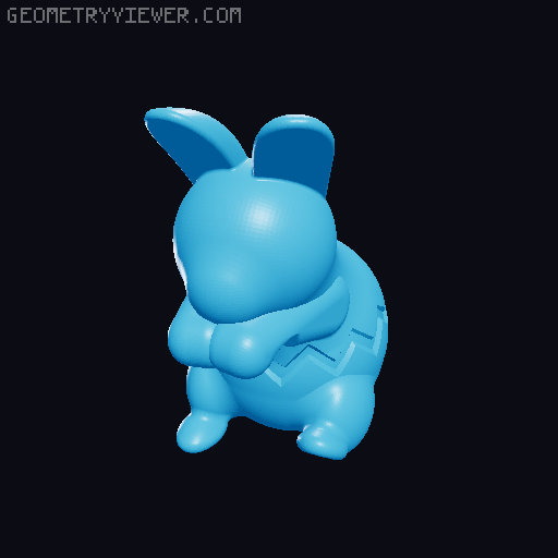 Easter Egg Bunny Basket Hanger 3D model thumbnail