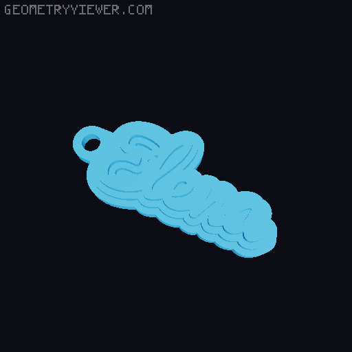 Customizable name keychain / tag 3D model thumbnail