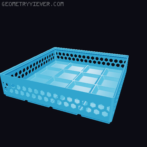 Gridfinity Hex Bins Light all sizes 3D model thumbnail