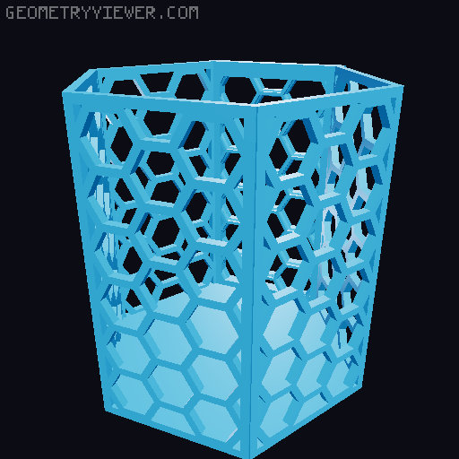 HSW hexagonal baskets v2 with full bottom 3D model thumbnail