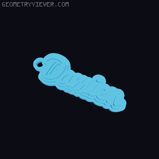 Customizable name keychain / tag 3D model thumbnail