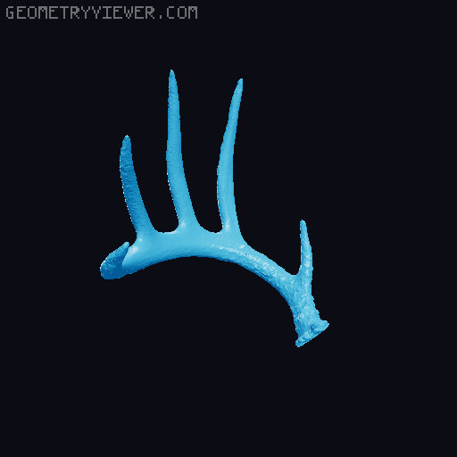 Improved Whitetail Deer Euro Mount Miniature 3D model thumbnail
