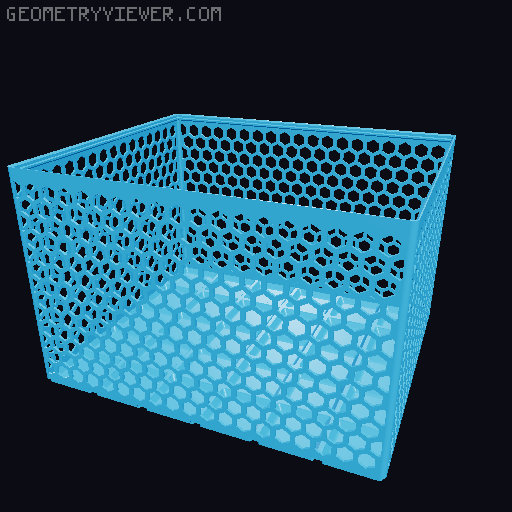 Gridfinity Hex Bins Light all sizes 3D model thumbnail
