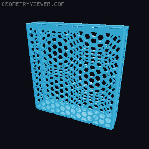 Gridfinity Hex Bins Light (rotated grid) all sizes 3D model thumbnail