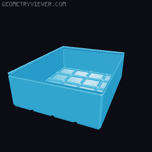 Gridfinity Box (Quick print, lite version, less filament!) 3D model thumbnail
