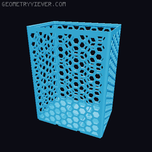 Gridfinity Hex Bins Light (rotated grid) all sizes 3D model thumbnail