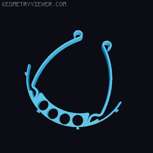 Solid and Open Manta Ray 888 shield for use in stacking 3D model thumbnail