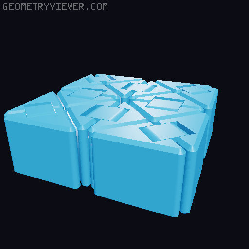 Print In Place Ultimate Fidget Cube 3D model thumbnail