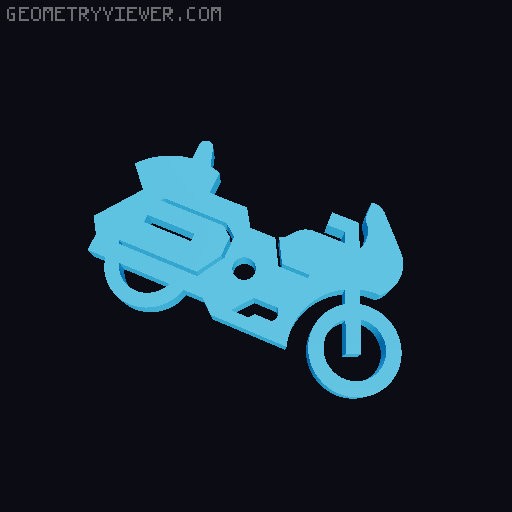 Motorcycle / Motorbike / Scooter / Moped Keyring / Bike Keyring/Keychain - Key Charm - Gift idea - Gift inspiration 3D model thumbnail