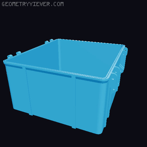 Larger Parametric Rugged Box with Handle 3D model thumbnail