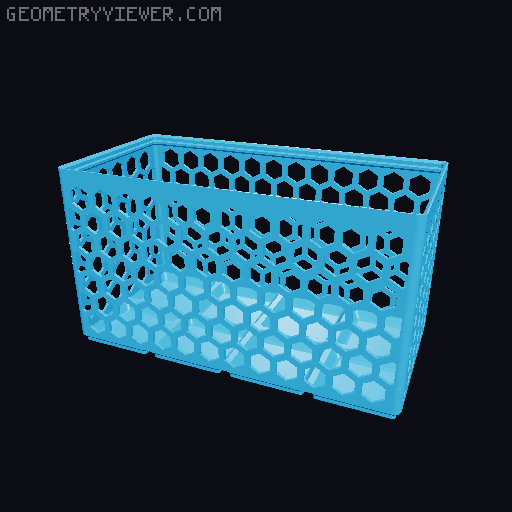 Gridfinity Hex Bins Light all sizes 3D model thumbnail