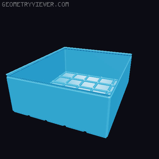 Gridfinity Box (Quick print, lite version, less filament!) 3D model thumbnail