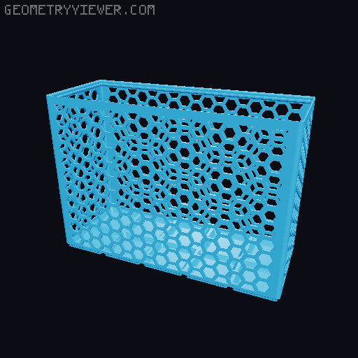 Gridfinity Hex Bins Light (rotated grid) all sizes 3D model thumbnail