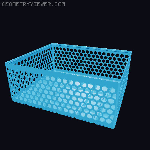 Gridfinity Hex Bins Light all sizes 3D model thumbnail