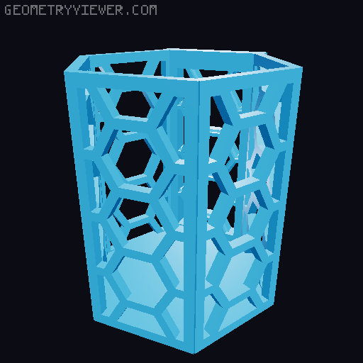 HSW hexagonal baskets v2 with full bottom 3D model thumbnail